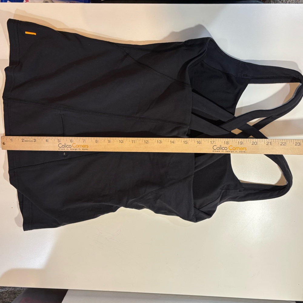 Lucy Fitness Fix Tank Top strappy back built in bra black workout athletic yoga - Picture 7 of 9